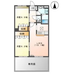 ウィステリア・ドゥオ【1階】の間取り