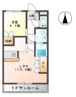 サンリバー正木【1階】の間取り