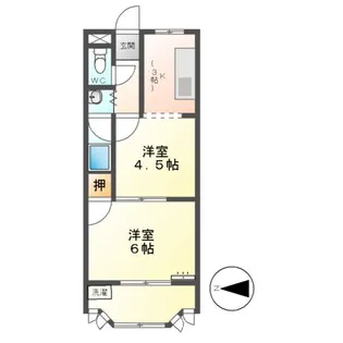 シャンブルクレールUⅠ【00108号室】の間取り
