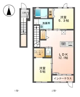 PLUMERIA(プルメリア)【2階】の間取り