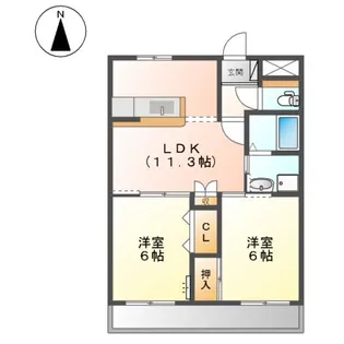 ウッドヴェール【2階】の間取り