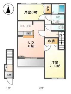 メリーシャトレーン【203号室】の間取り