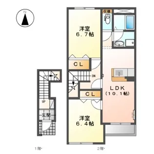 ソレイユ ルヴァン【2階】の間取り