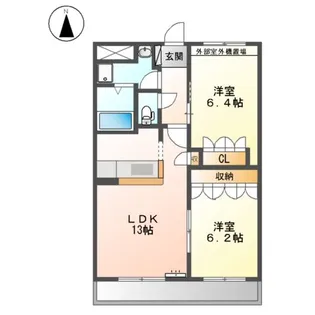サンヴィレッジC【2階】の間取り