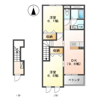 CALMーE(カーム イースト)【2階】の間取り