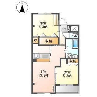 COURAGE(クラージュ)【303号室】の間取り