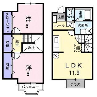 サンシャイン三田 A【1階】の間取り