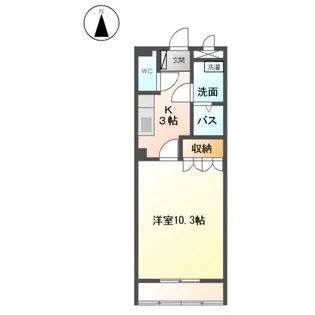 サンヴィレッジB【202号室】の間取り