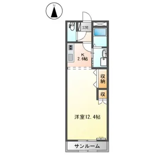 サンヴィレッジA【206号室】の間取り