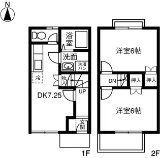 岐阜県岐阜市柳津町本郷3丁目【テラスハウス】の間取り