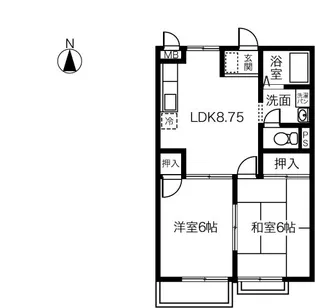 K’S HOUSE C【202号室】の間取り