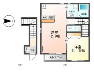 フルール ・ ド ・ リス【2階】の間取り