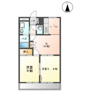 REFINE・箕浦【102号室】の間取り