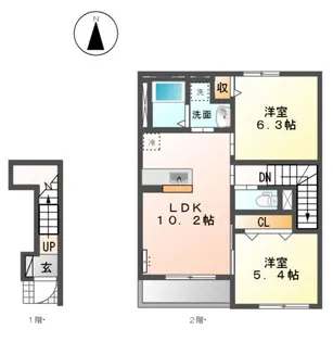 BONNE CHANCE【203号室】の間取り
