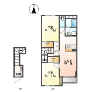 ハーモニーB【2階】の間取り