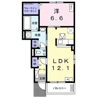エフティヒア B【1階】の間取り