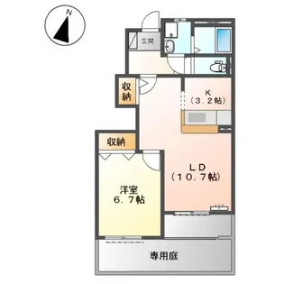 グリーンベル日吉【1階】の間取り