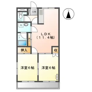メゾンドカパーニュB【1階】の間取り