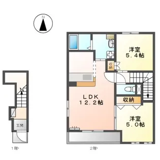 キャトルセゾン【2階】の間取り