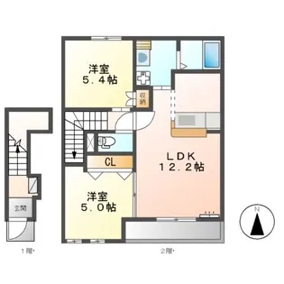 キャトルセゾン【2階】の間取り