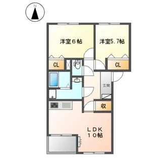 エバーハイツYASUDAⅡ【2階】の間取り