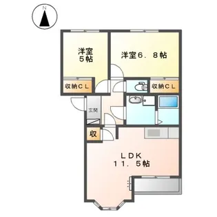 カーサ・ソフィアB【1階】の間取り