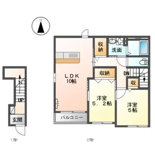 メゾン ハヤブサ A【2階】の間取り
