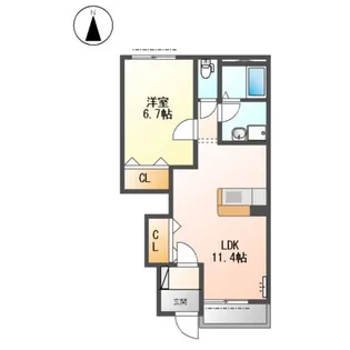 ヴィラージュA【1階】の間取り