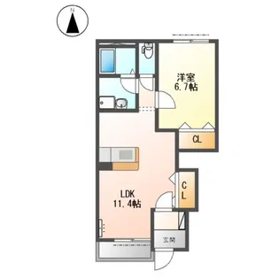 ヴィラージュA【1階】の間取り