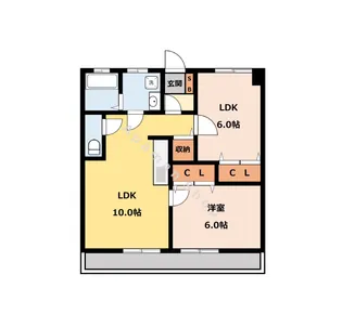 西荘ビル【311号室】の間取り