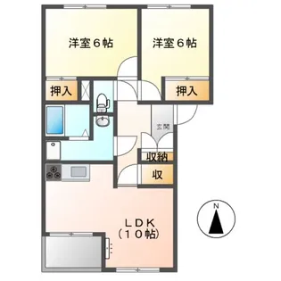 パティオガーデンA【1階】の間取り