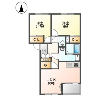 パティオガーデンA【2階】の間取り
