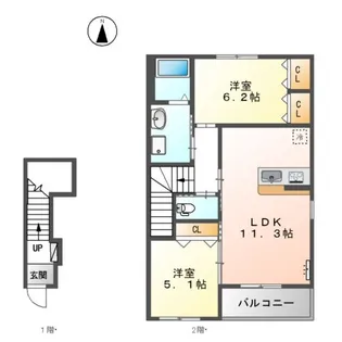 リバレイン【2階】の間取り