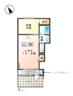 ANGE . S【101号室】の間取り