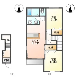 フォルゴット ながら【2階】の間取り