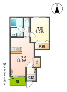 フォルゴット ながら【101号室】の間取り