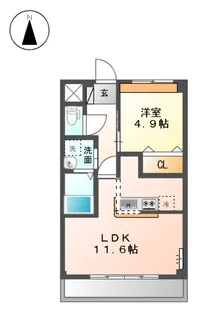 NORTH GARDEN B棟【2階】の間取り