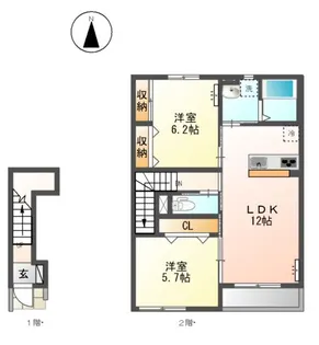 パティオ ツキノエ【2階】の間取り