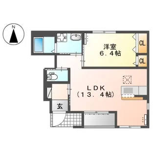 ユニヴァリィ・レオ II【1階】の間取り