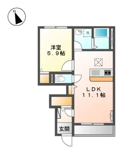 カスターニャ【105号室】の間取り