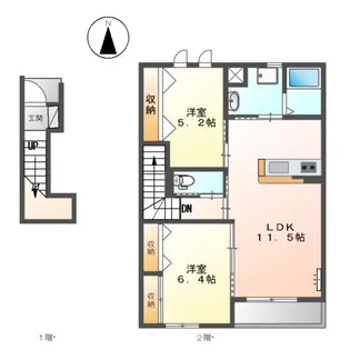 キャトルセゾン【2階】の間取り