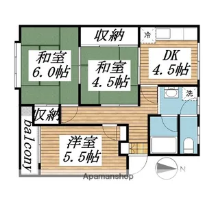 プリンセス石山【3階】の間取り