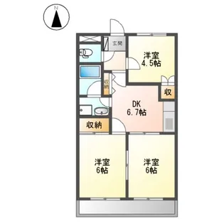 コスモハイツ【2階】の間取り