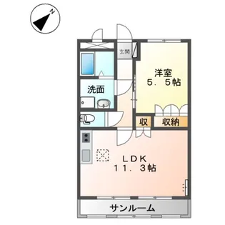 パーシモンあさぎ【1階】の間取り