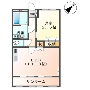 パーシモンあさぎ【102号室】の間取り