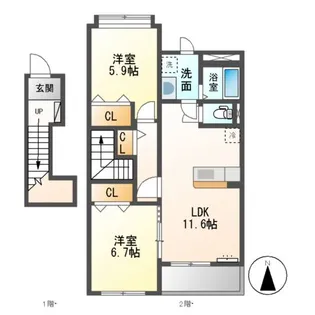 ベストハイツ【2階】の間取り