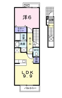 フローラ西館 A【2階】の間取り