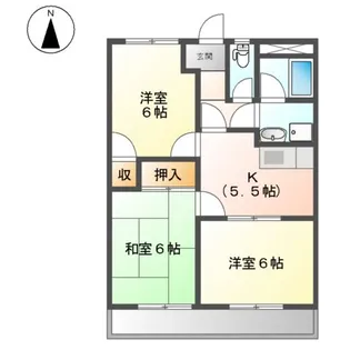 サンシャイン那加【2階】の間取り