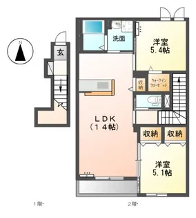 ハピネス辻 A【2階】の間取り