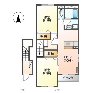 スターテラスA【203号室】の間取り